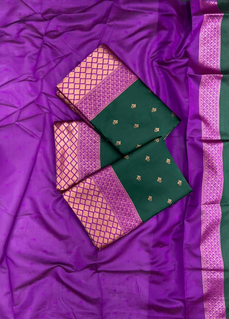 Gorgeous Dark Green Colored Printed Saree For Women