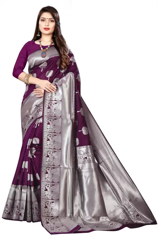 Desiring Wine Colored Printed Saree For Women