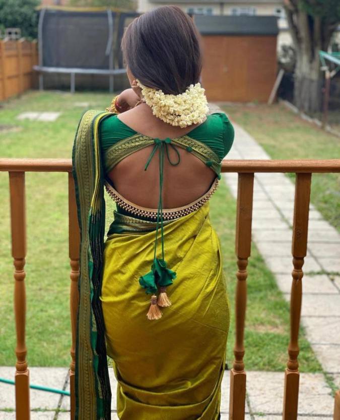 Soft Lichi Silk Saree Light Green, Traditional Wear