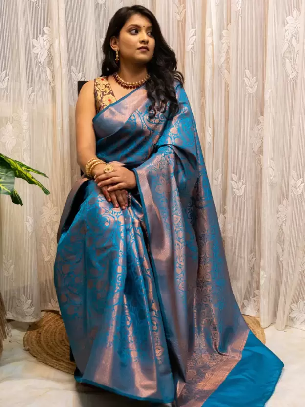 Exceptional Firoji Colored Printed Saree For Women