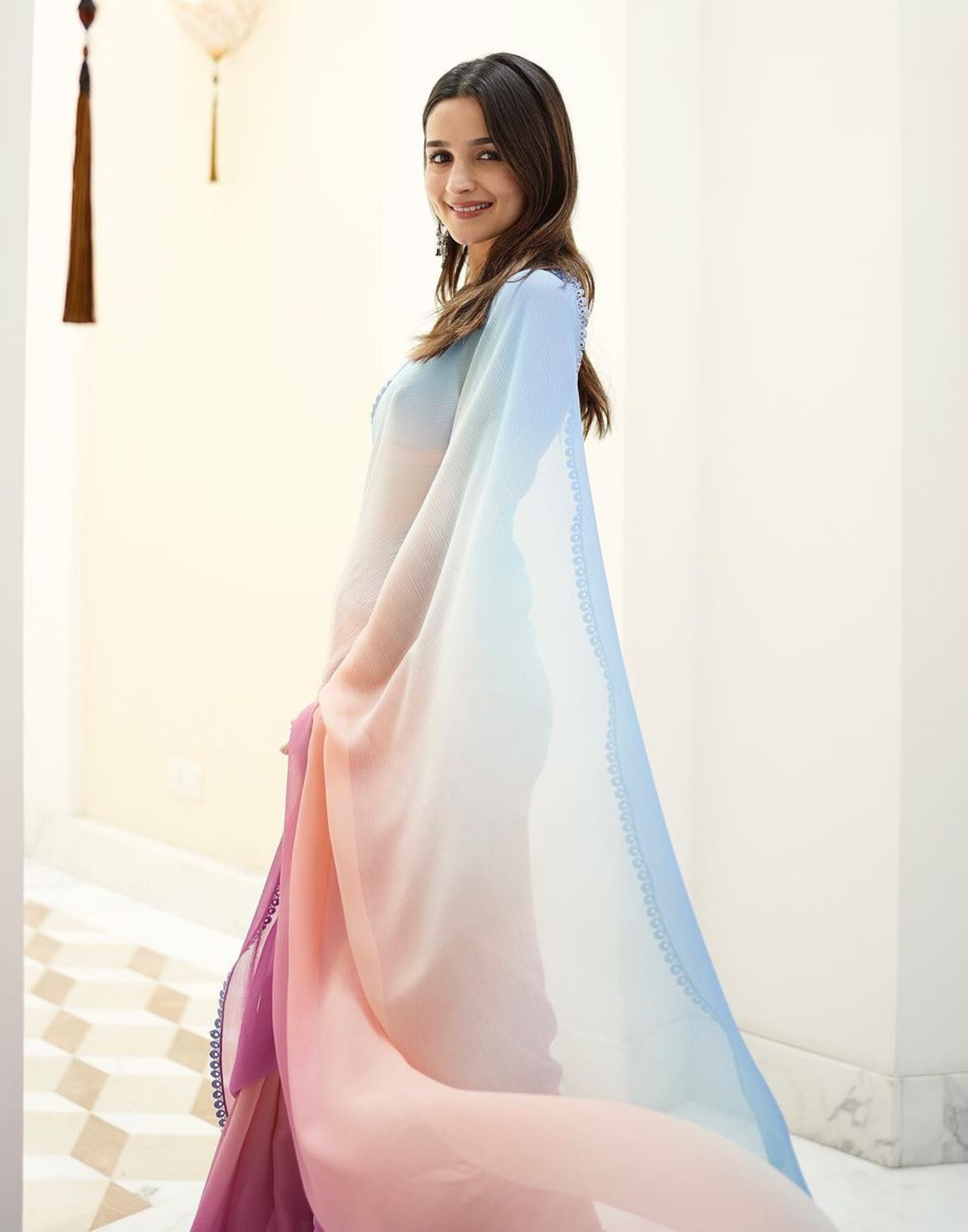 Alia Bhatt's What Jumka Special Multicolored Saree In Georgette Fabric
