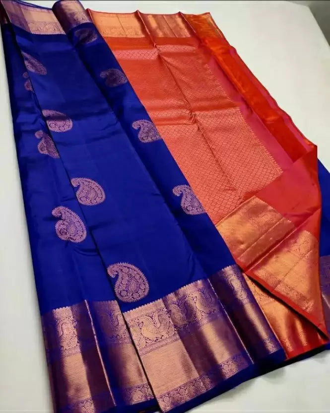 Groovy Orange Colored Printed Saree For Women