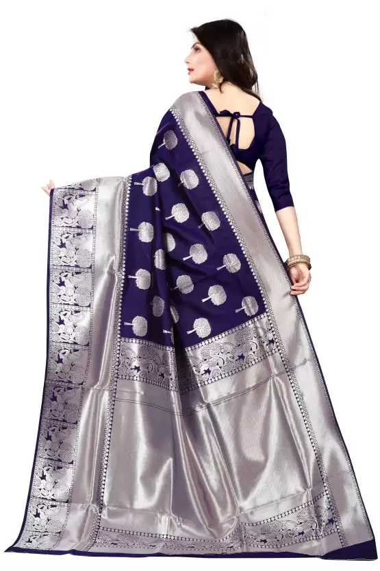 Fantastic Navy Blue Colored Printed Saree For Women