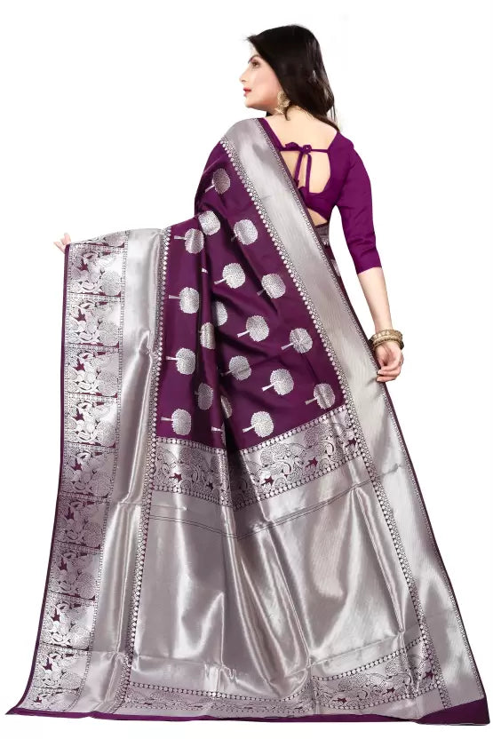 Desiring Wine Colored Printed Saree For Women