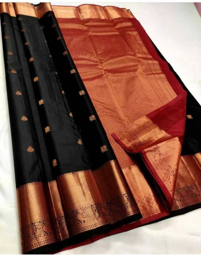 Demanding Black Colored Printed Saree For Women