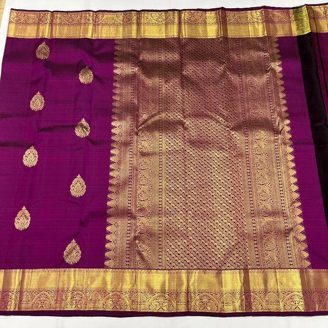 Ethnic Purple Colored Printed Saree For Women