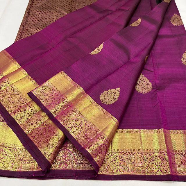 Ethnic Purple Colored Printed Saree For Women