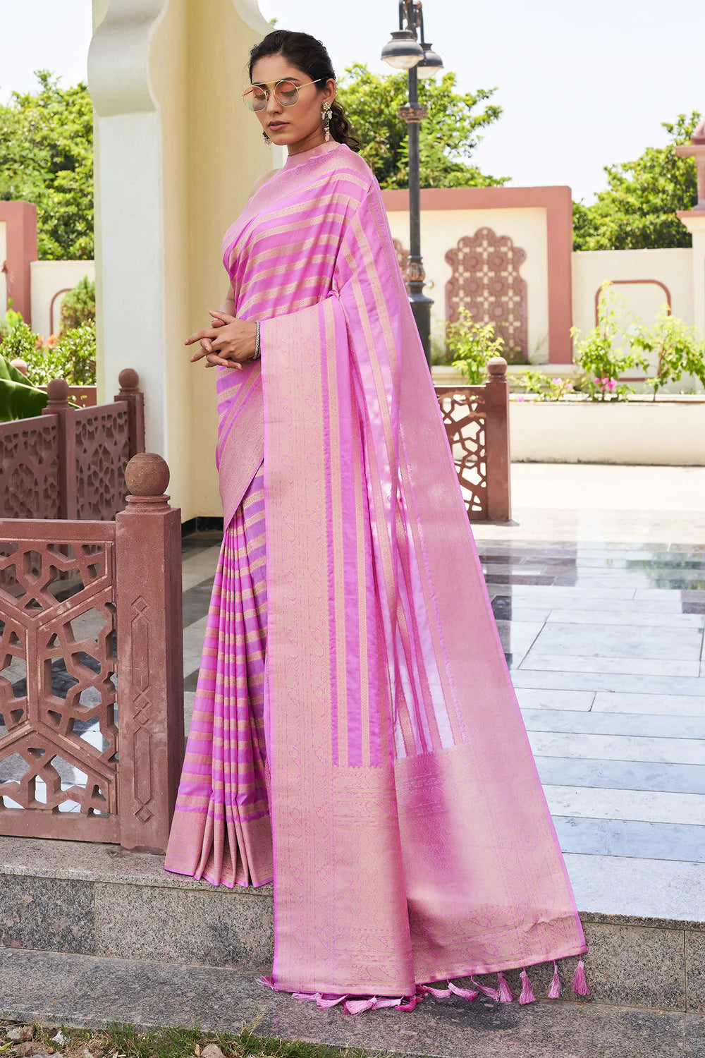 Refreshing Pink Soft Silk Saree
