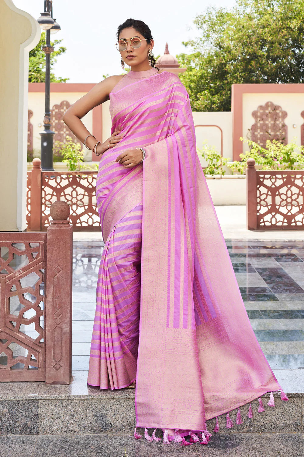 Refreshing Pink Soft Silk Saree