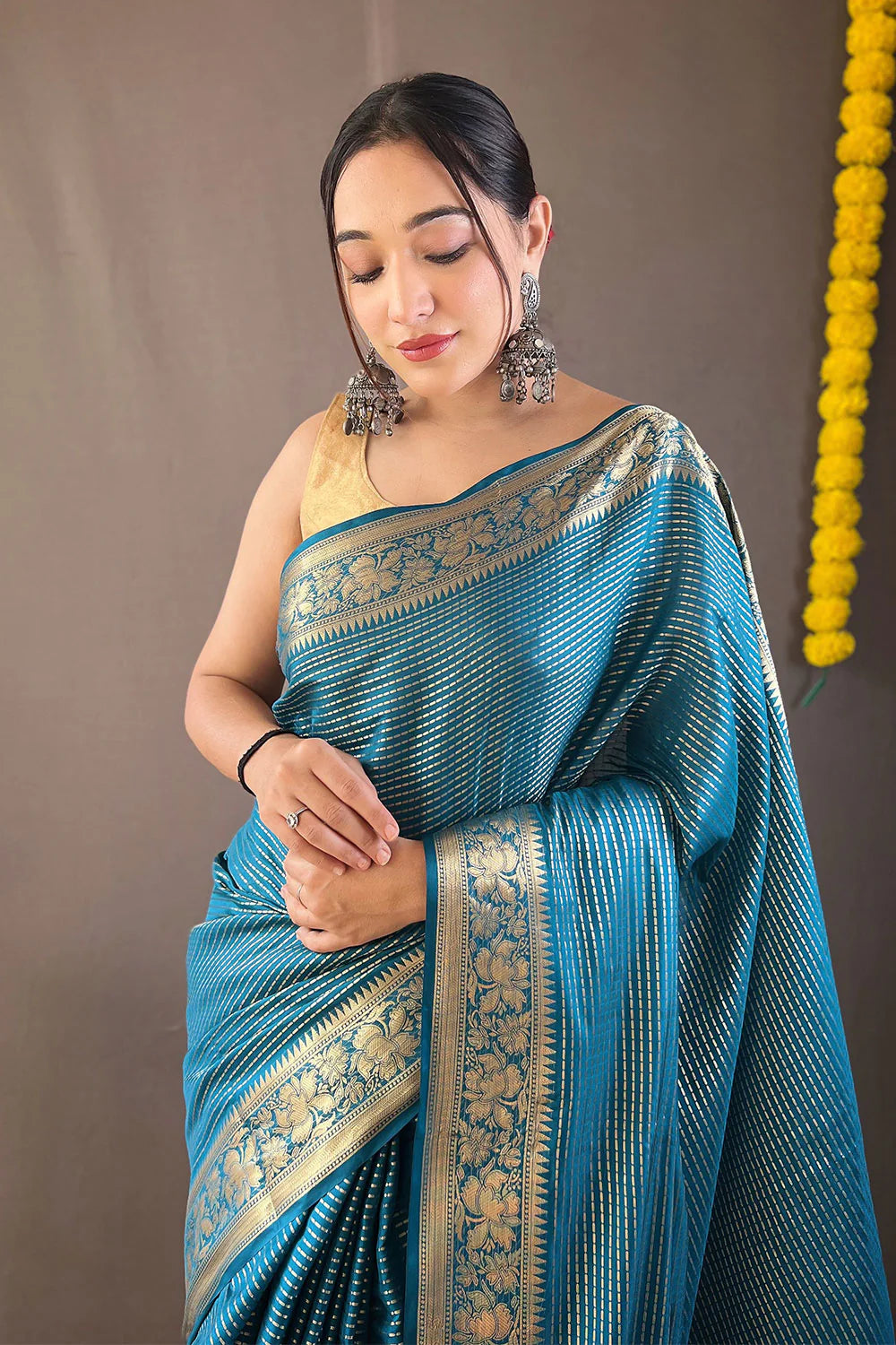 Stunning Blue Soft Silk Saree