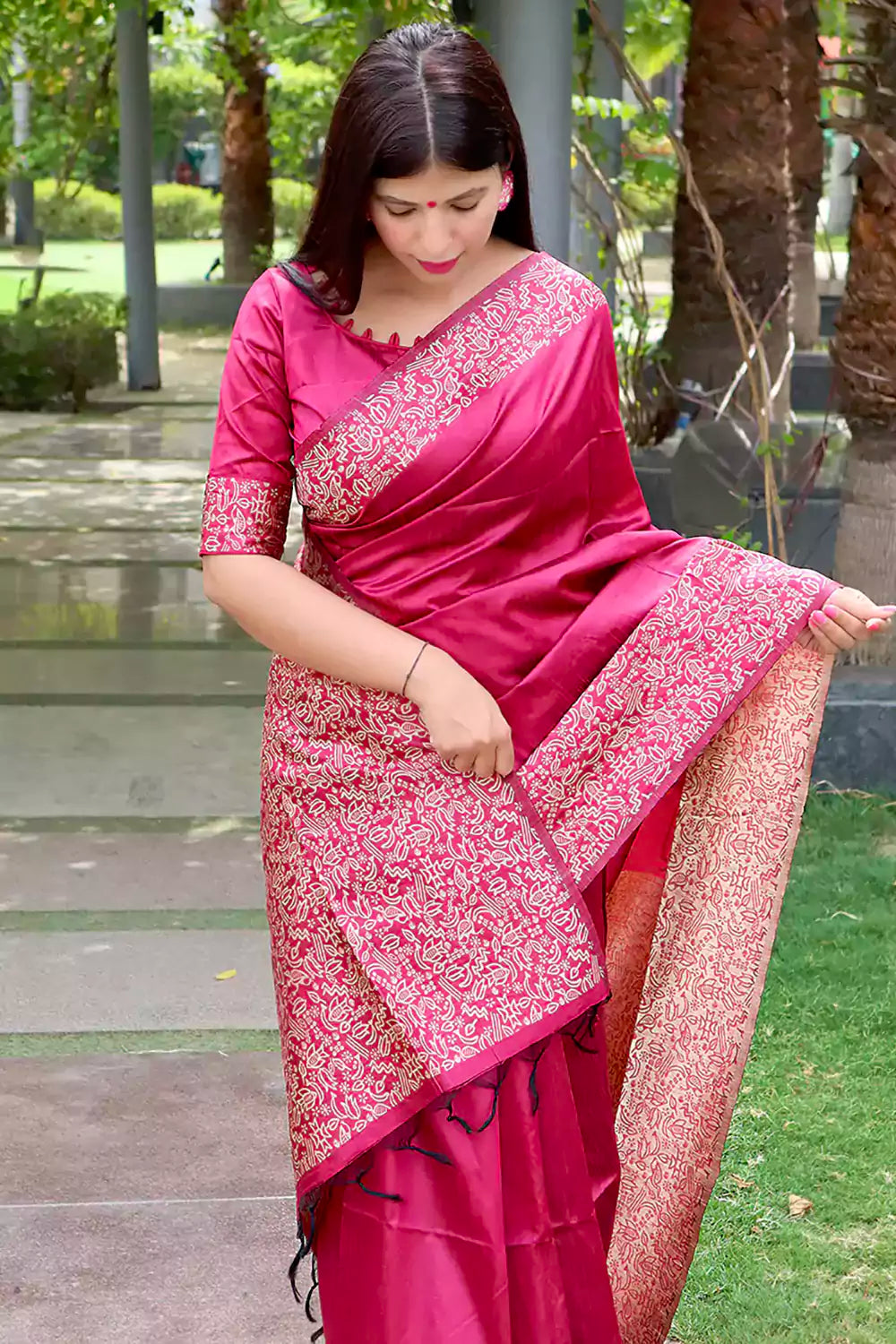 Flaunt Pink Color Soft Silk Saree