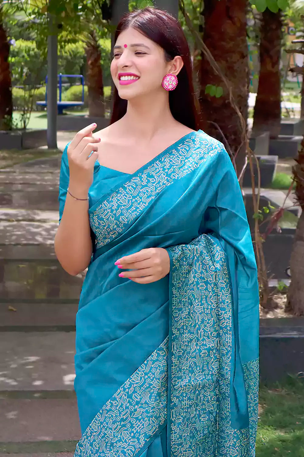 Captivating Firoji Color Soft Silk Saree