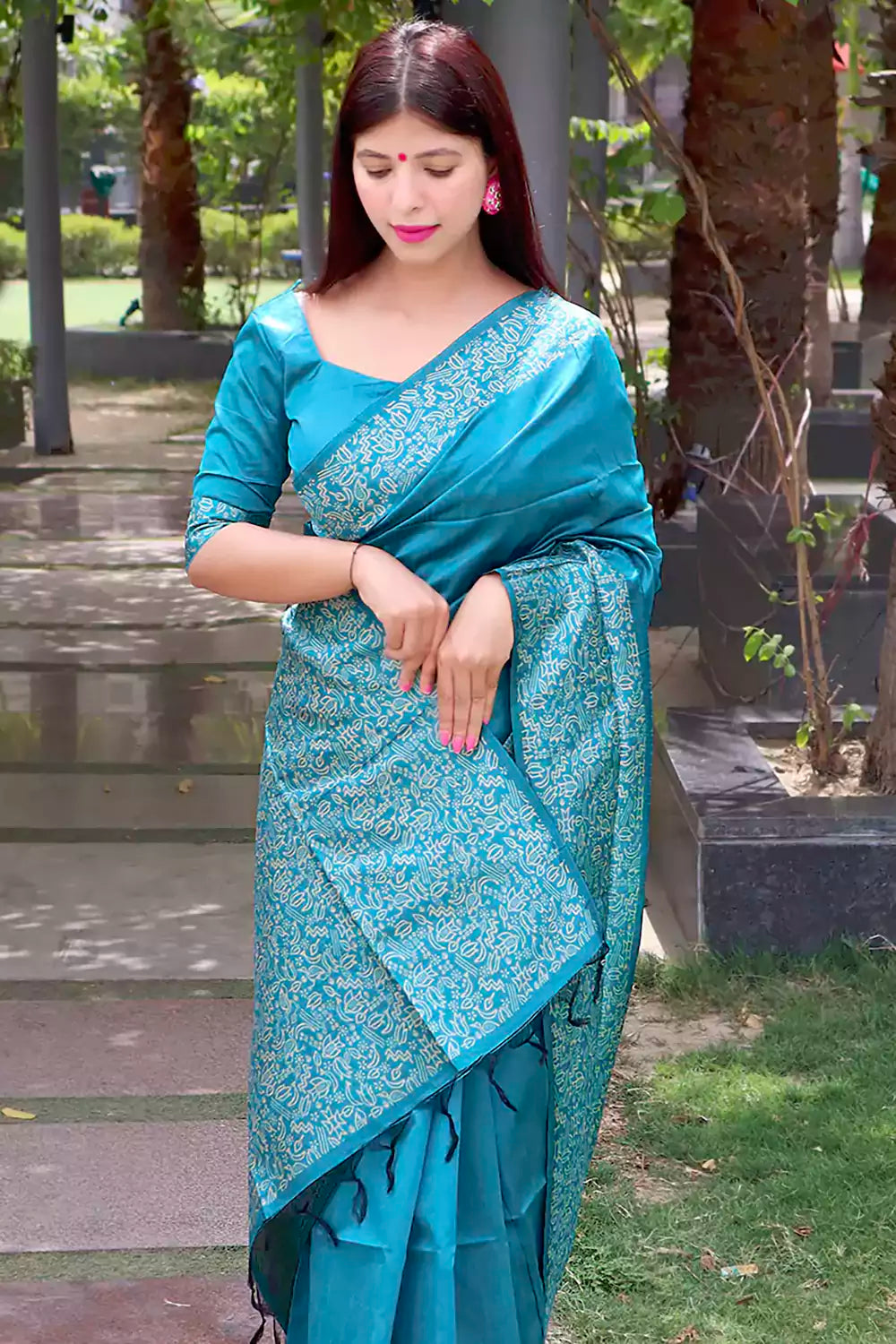 Captivating Firoji Color Soft Silk Saree