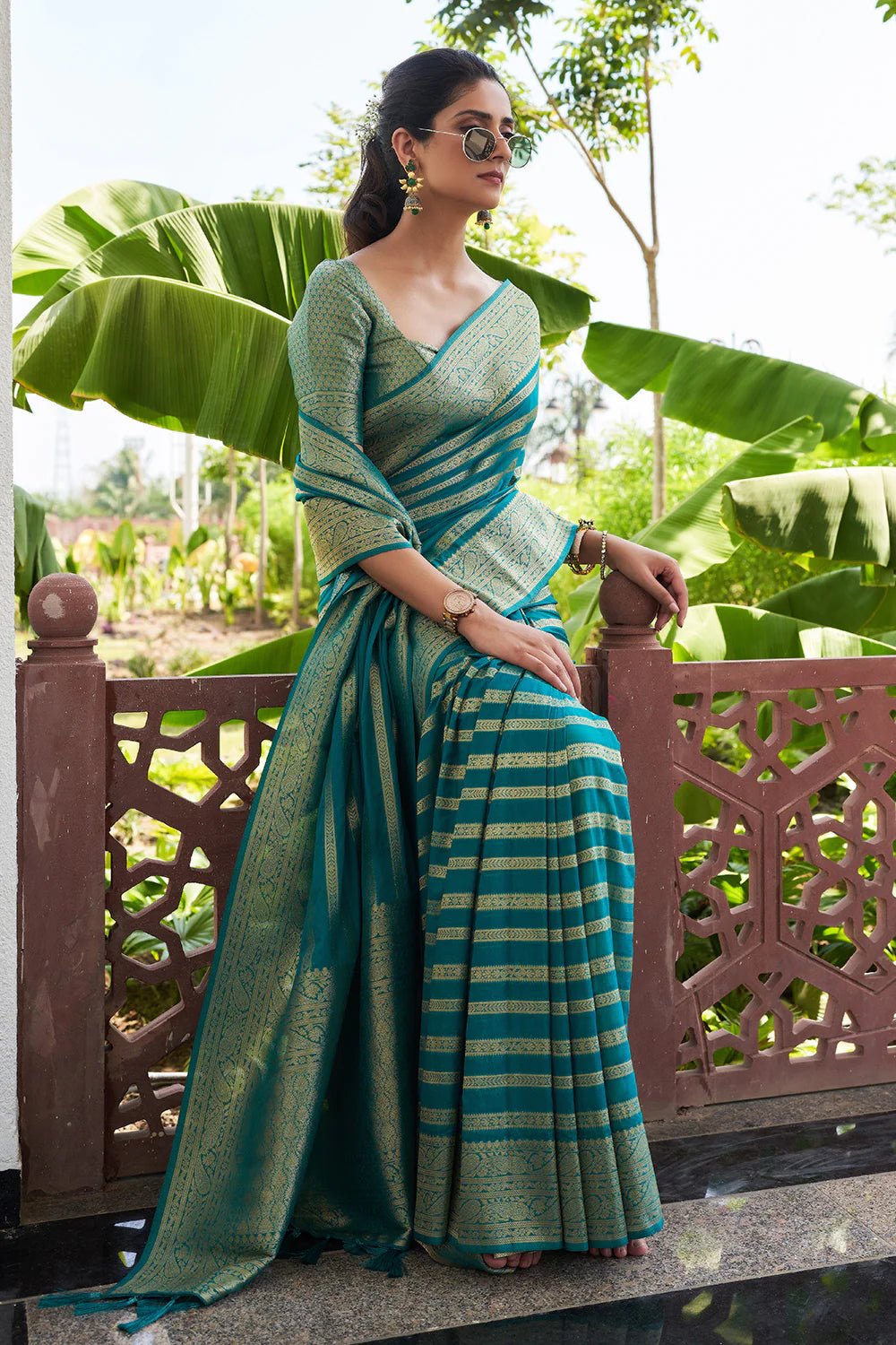 Fairy-tale Rama Colored Soft Silk Saree