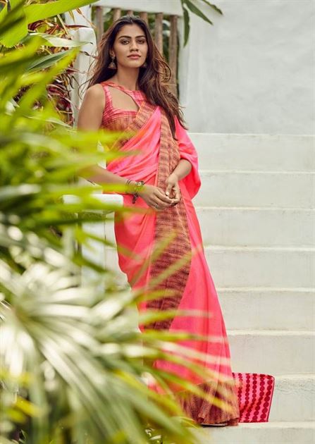 Dusty Pink Color Designer Saree – Panache Haute Couture