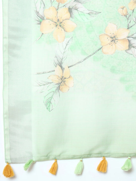 Pure linen saree in Light Green Color , enchanting casual wear