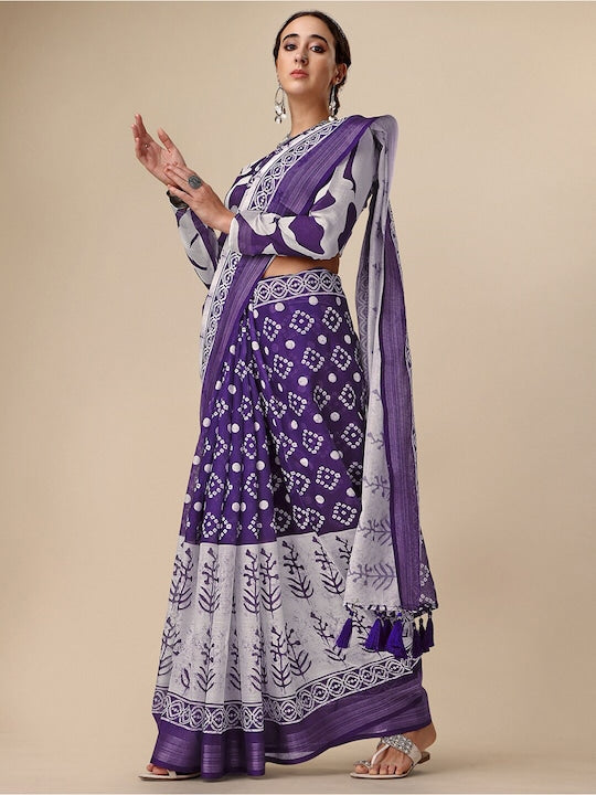 Lovely Dark Purple Colored Festive Wear Woven Pure Linen