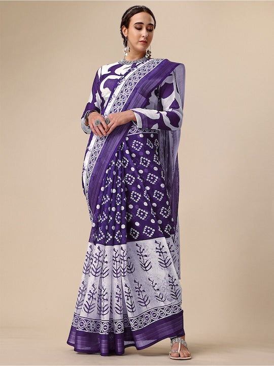 Lovely Dark Purple Colored Festive Wear Woven Pure Linen