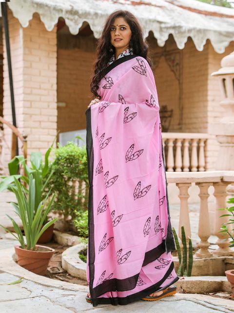 Precious Light Pink Colored Festive Wear Pure Linen Saree