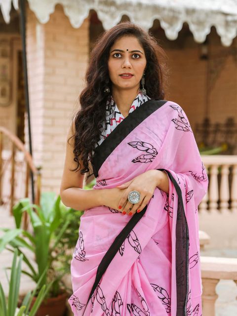 Precious Light Pink Colored Festive Wear Pure Linen Saree