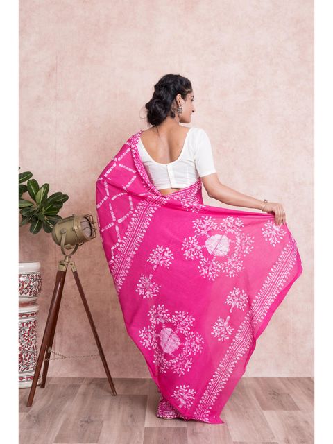 Pink Colored Festive Wear Woven Linen Saree , With Blouse Peach