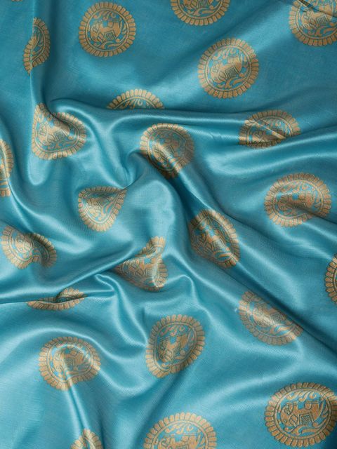 Sky Blue And Light Maroon Color Casual Wear Printed Linen Saree