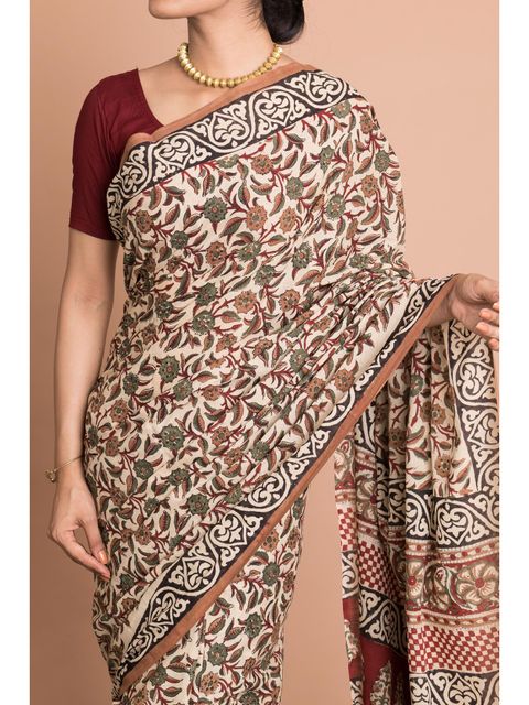 Brown Color Party Wear Linen Saree , With Blouse Piece