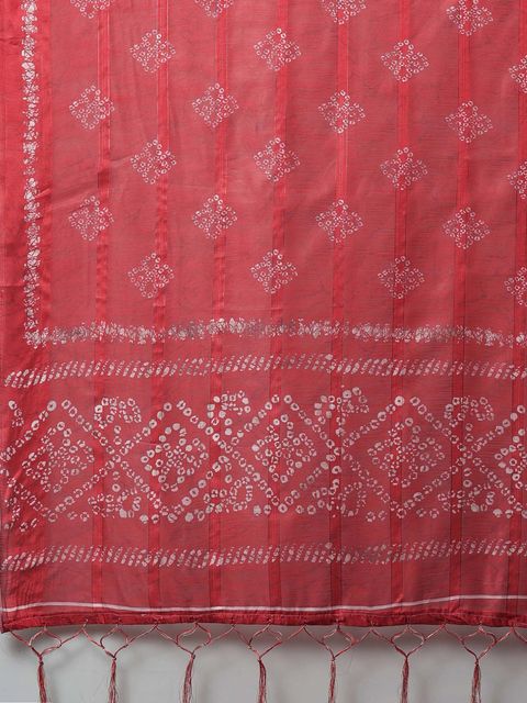 Pink Color Wedding Wear Linen Saree, With Blouse Piece