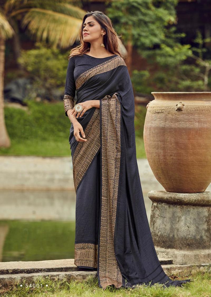 Pure Linen Silk Black Digital Printed Party Wear Saree