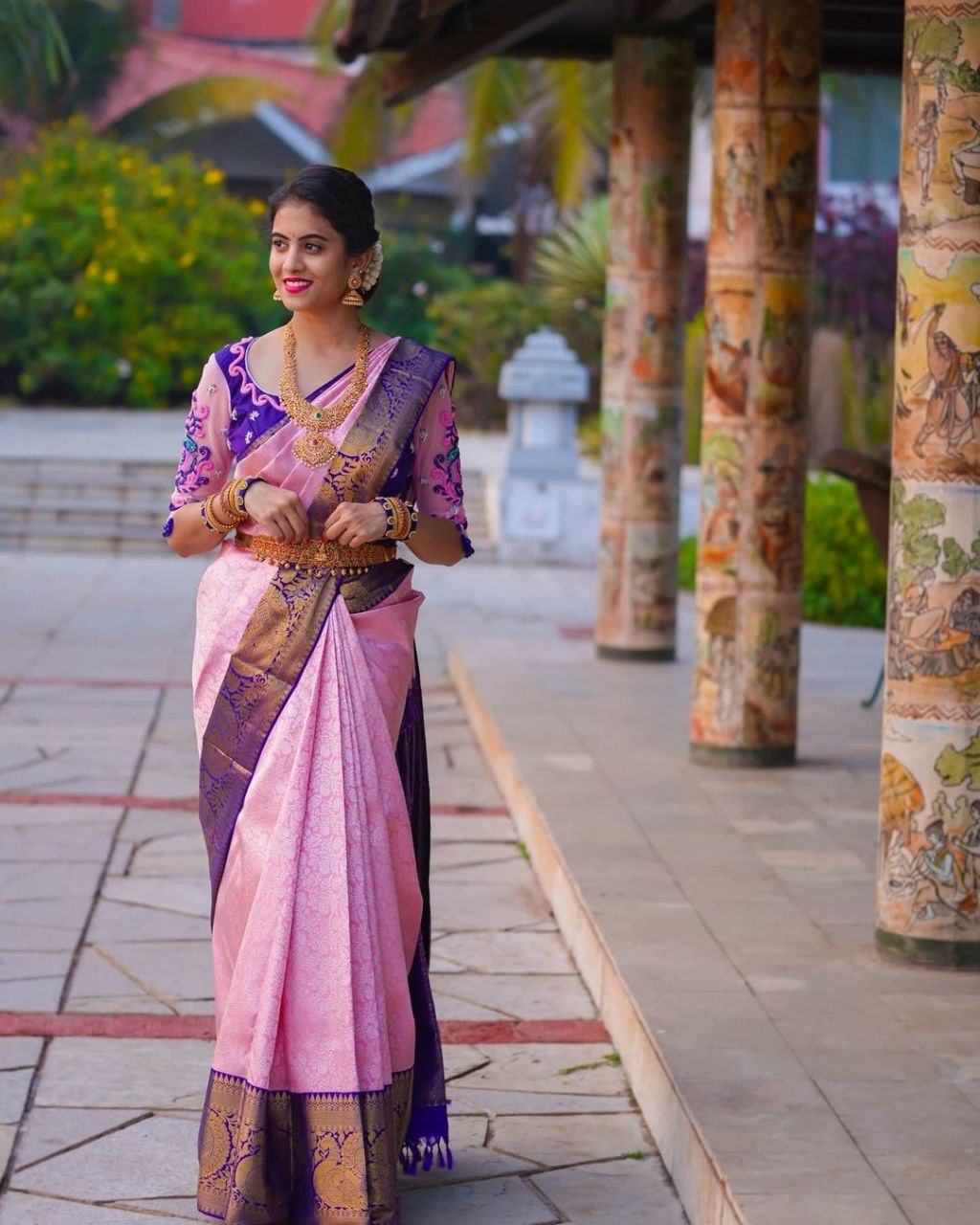 Scintilla Pink Soft Banarasi Silk Saree With Two Palimpsest Blouse Piece
