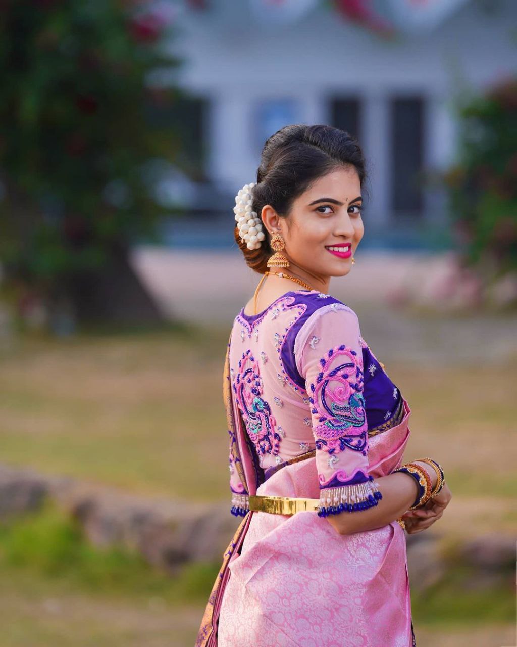 Scintilla Pink Soft Banarasi Silk Saree With Two Palimpsest Blouse Piece