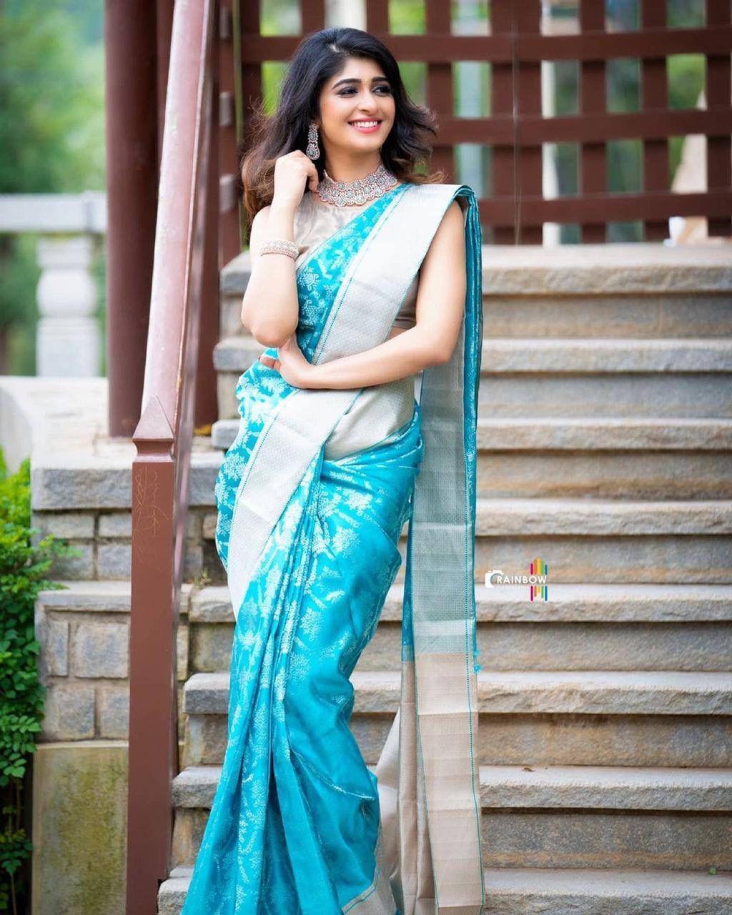 Festive Saree in Blue Soft Banarasi Silk