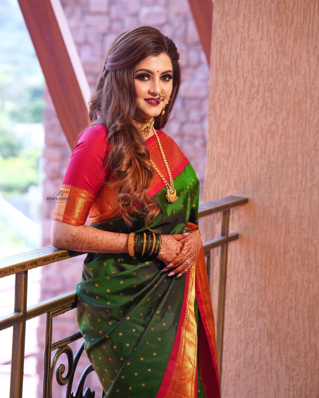 Soft Lichi Silk Green Paithani Saree with Golden Zari Weaving | Vootbu