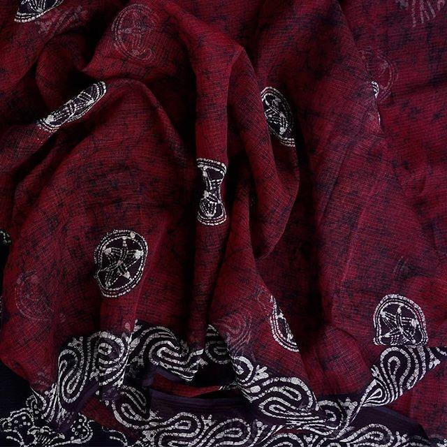 Sensational Wine Colored Festive Printed Pure Linen Saree - Ibis Fab