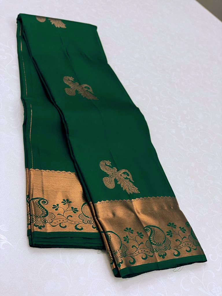 Banarasi Silk Saree With Classic Green