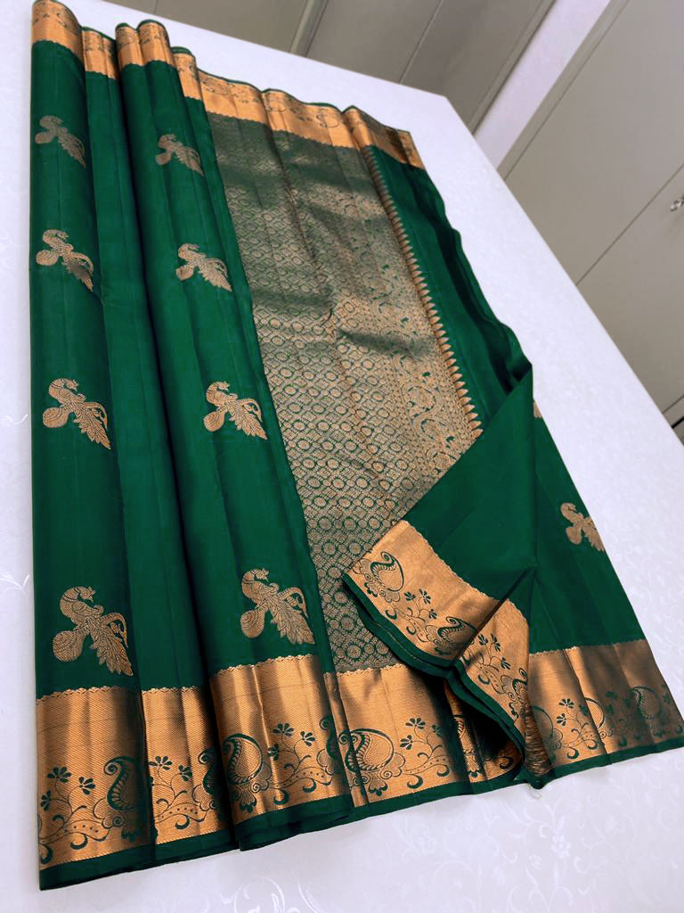 Banarasi Silk Saree With Classic Green