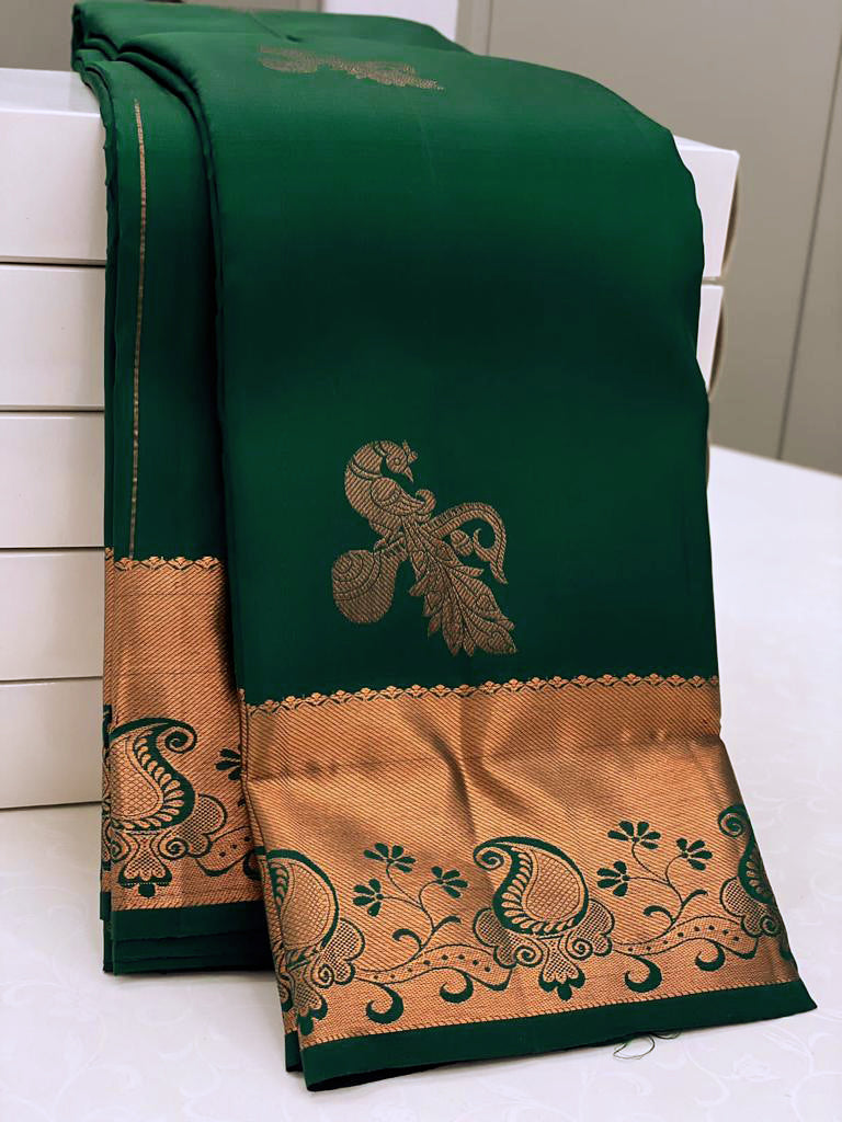 Banarasi Silk Saree With Classic Green
