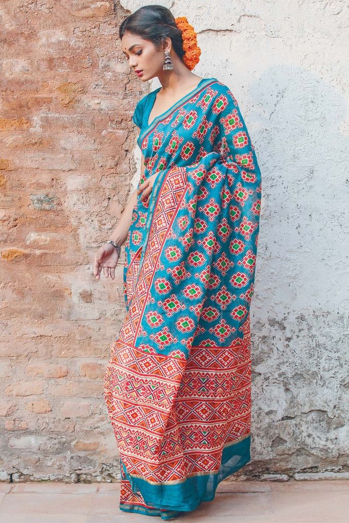 Pure Linen Impressive Rama Saree, Festive Wear