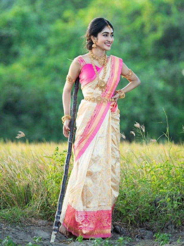 Semi Silk Kanjeevaram Elegant Design Saree