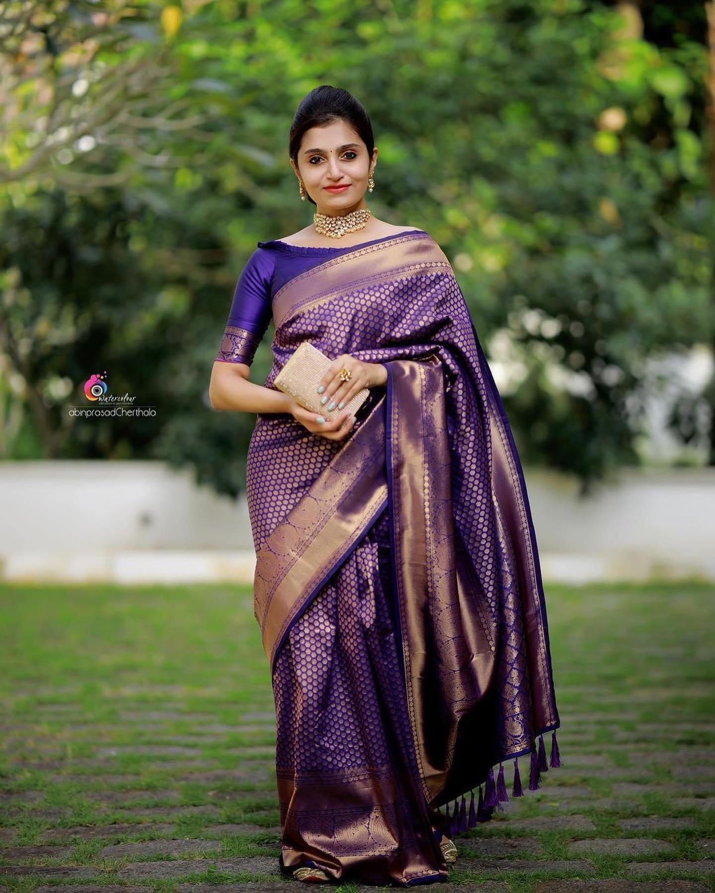 Pure jacquard Silk Sarees Purple Colour, Party Wear