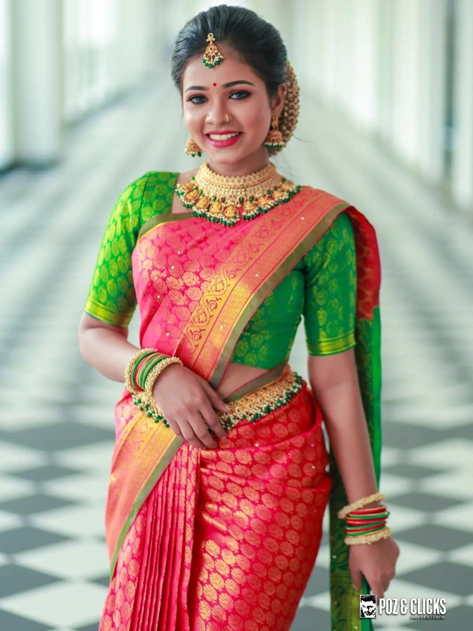 Semi Silk Kanjeevaram Saree in Classical Design