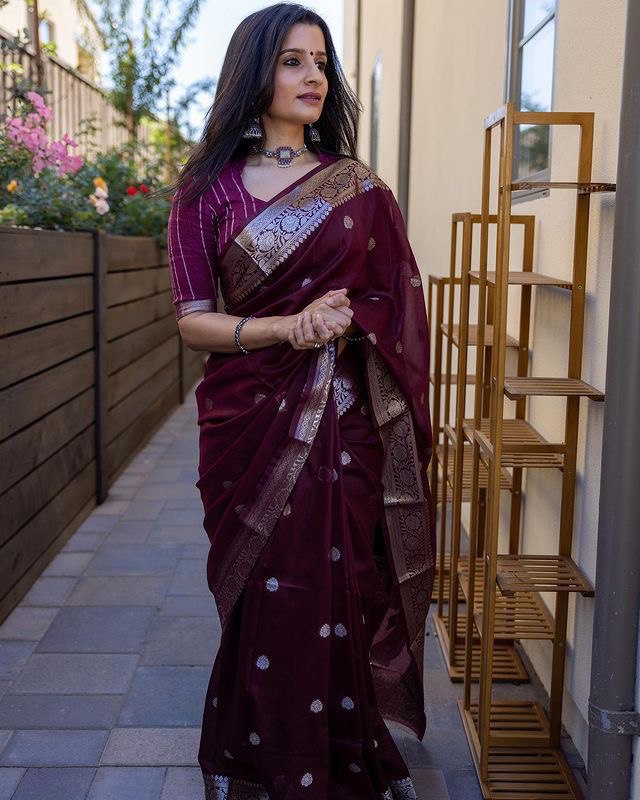 Diaphanous Soft Silk Saree with Amazing Blouse Piece