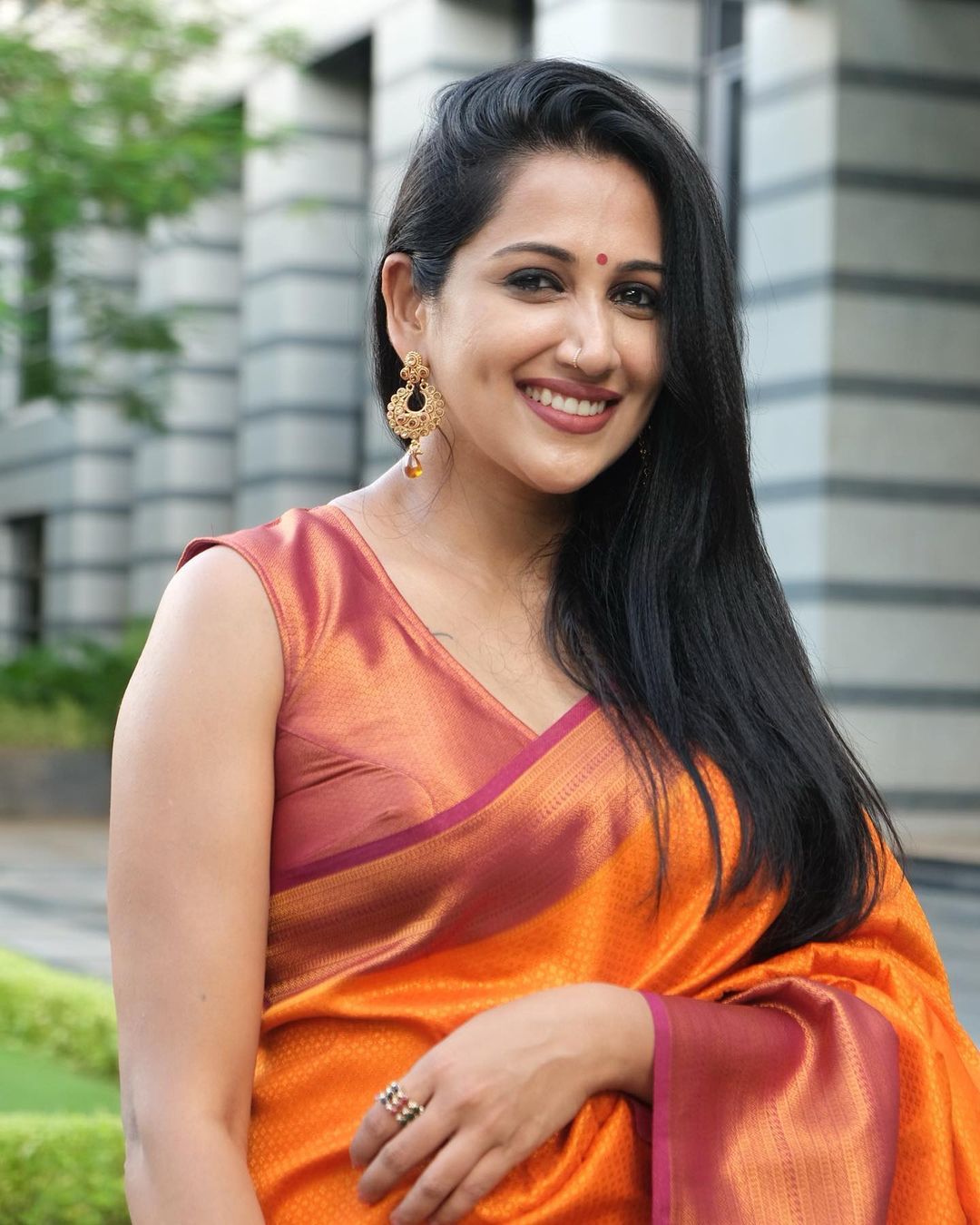 Flattering Orange Soft Kanjivaram Silk Saree With Marvellous Blouse Piece