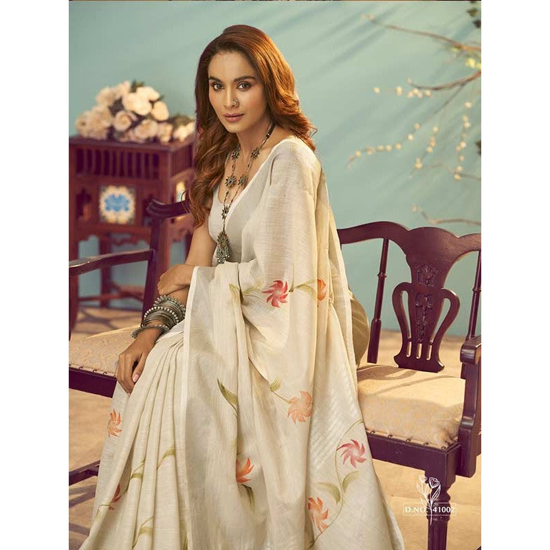 Checkered Daily Wear, Pure Linen Saree