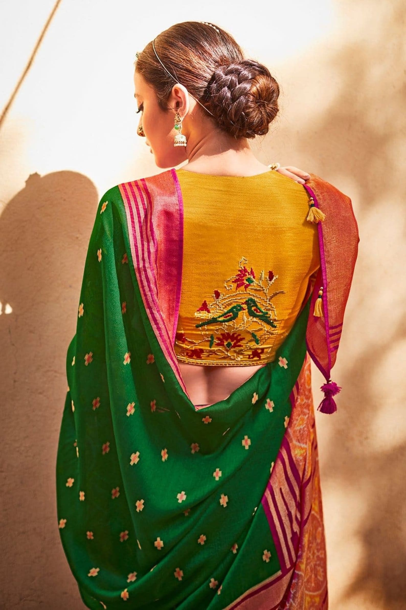 Green Kanchipuram Traditional Khadi Silk Saree