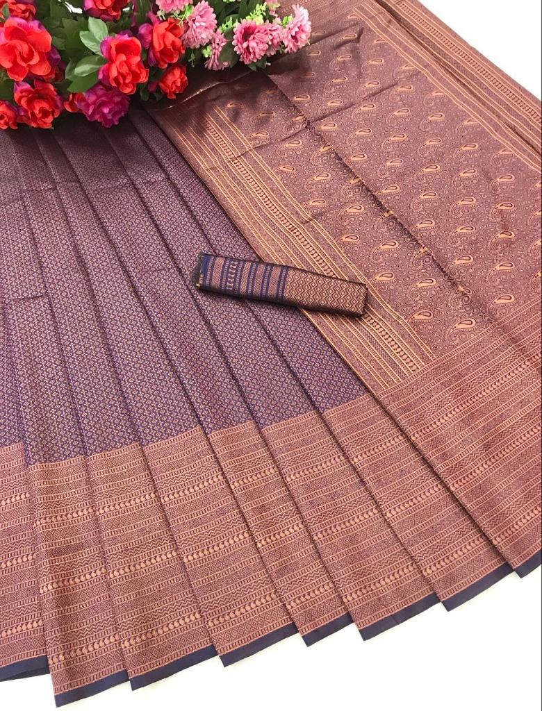 Pure jacquard Silk Sarees Blue Colour, Festival Wear