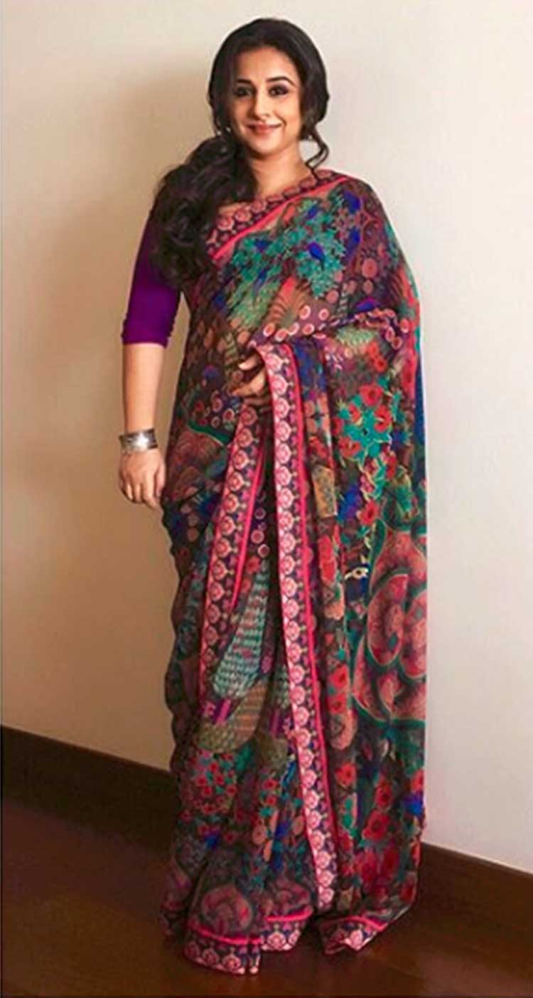 Pure Linen Purpel Colored Kalamkari Saree, Radiant Festive Wear