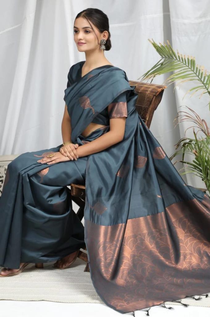 Beautiful Festive Wear jacquard Silk Saree