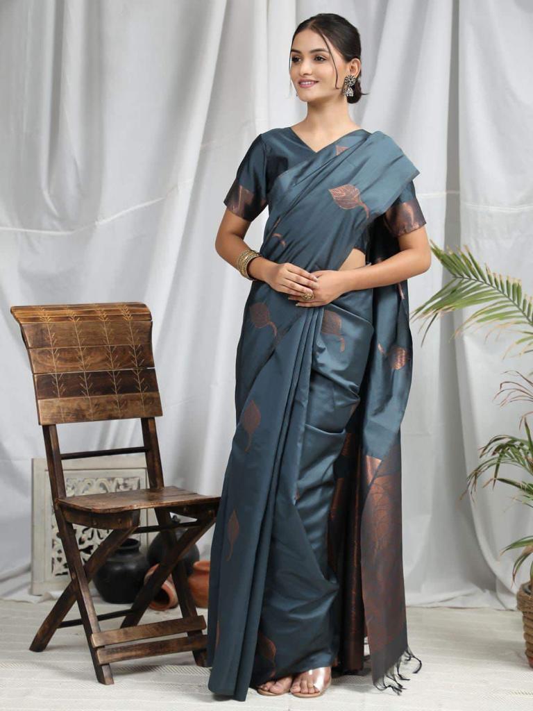 Beautiful Festive Wear jacquard Silk Saree