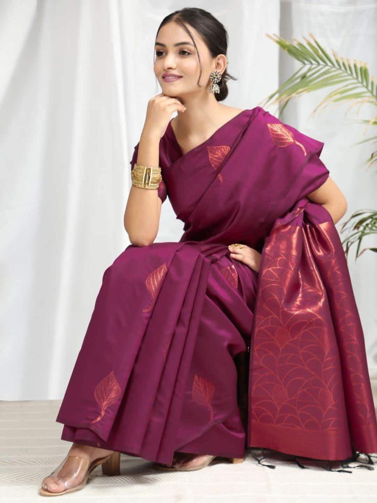 Beautiful Festive Wear jacquard Silk Saree